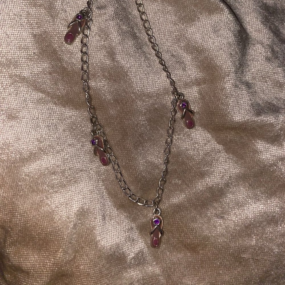 Y2K Flip Flop Charm Anklet